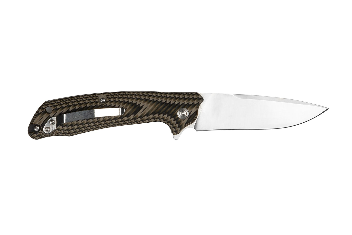 Tassie Tiger Folding Pocket Knife with Green & Tan G10 Handle