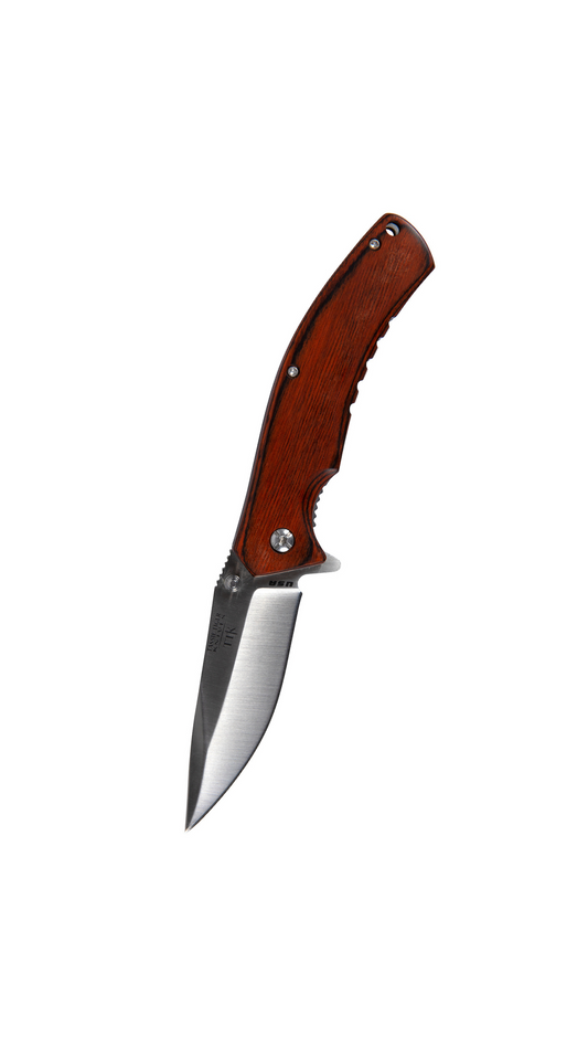 TTK USA Made Wood Handle EDC Folder with Pocket Clip